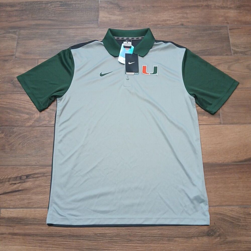 Nike Gray and Green Polo Shirt